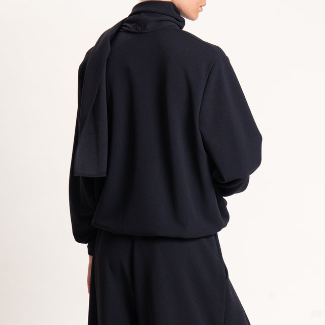 Souvenir-Bomber elasticizzato con sciarpa - nero