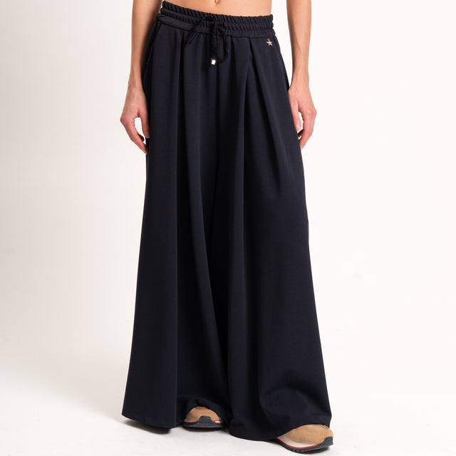 Souvenir-Pantalone wide leg con coulisse - nero