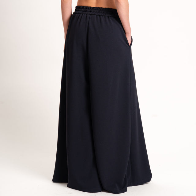 Souvenir-Pantalone wide leg con coulisse - nero