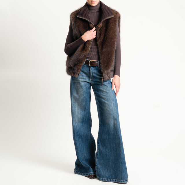 Souvenir-Gilet ecopelliccia - moro