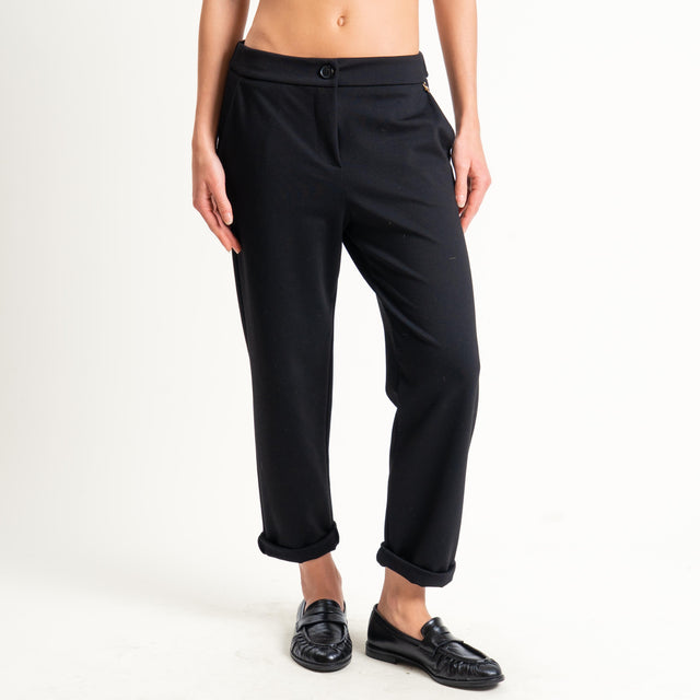 Souvenir-Pantalone elastico dietro - nero