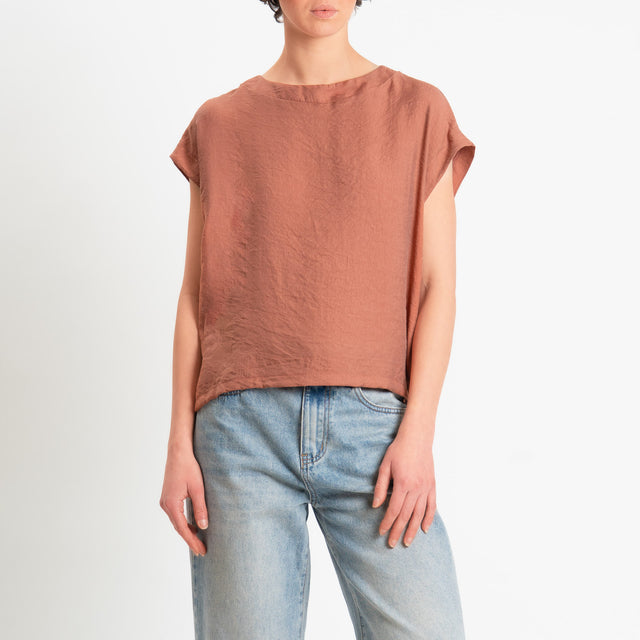 Souvenir-Blusa viscosa goffrata spacchi laterali - rame
