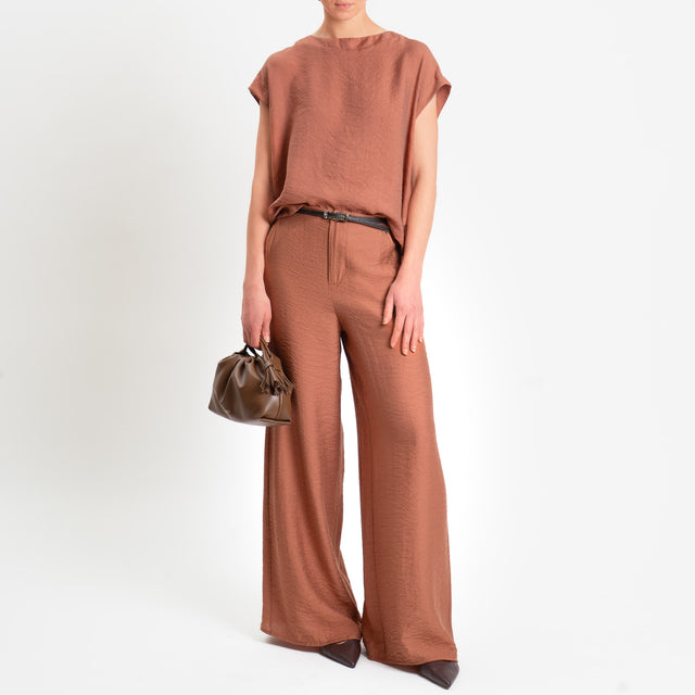 Souvenir-Blusa viscosa goffrata spacchi laterali - rame