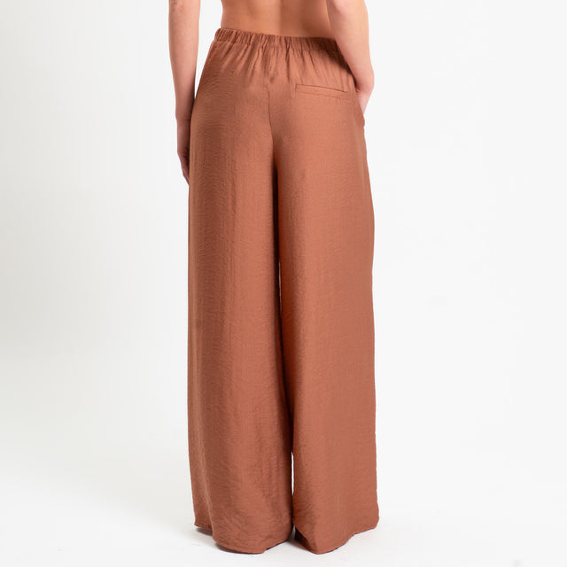 Souvenir-Pantalone viscosa goffrato elastico dietro - rame