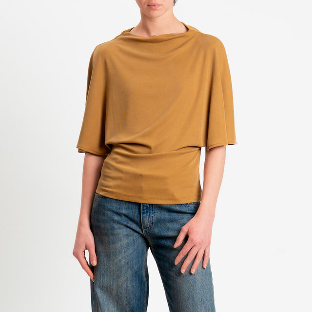 Souvenir-Blusa manica scesa con riprese laterali - biscotto