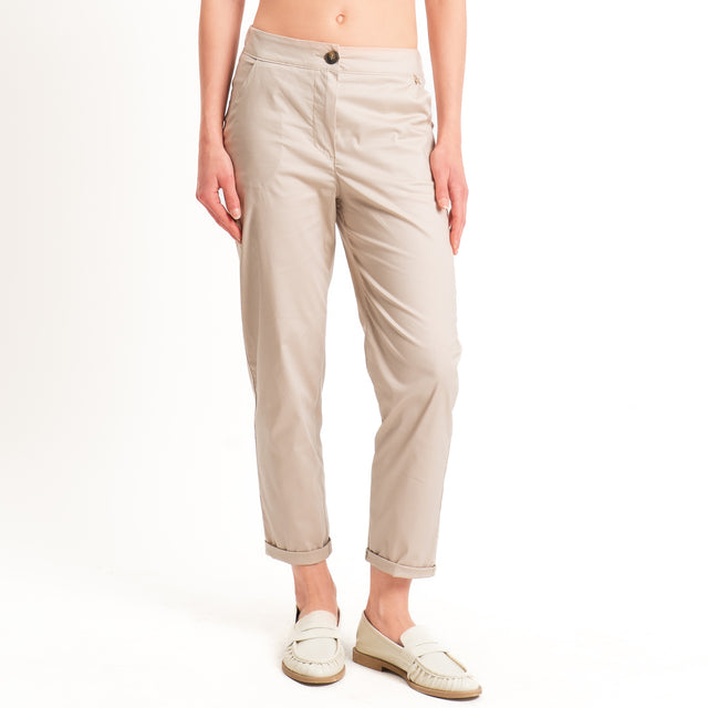 Souvenir-Pantalone MIA chino elastico dietro - sabbia