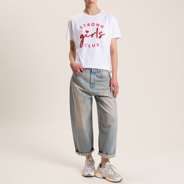 Souvenir-T-shirt "STRONG GIRLS CLUB" - bianco