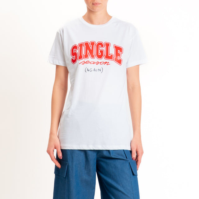 Souvenir-T-shirt stampa "SINGLE" - bianco