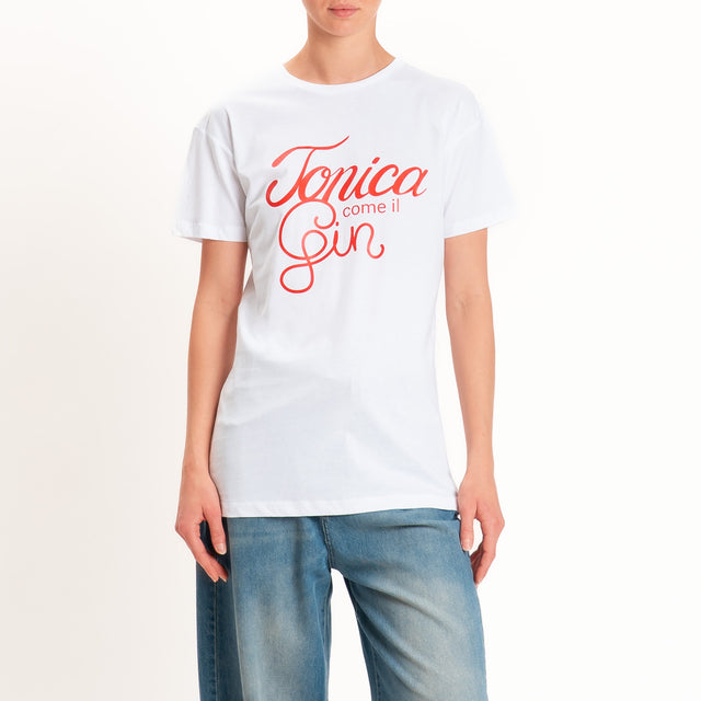 Souvenir-T-shirt "TONICA COME IL GIN" - bianco