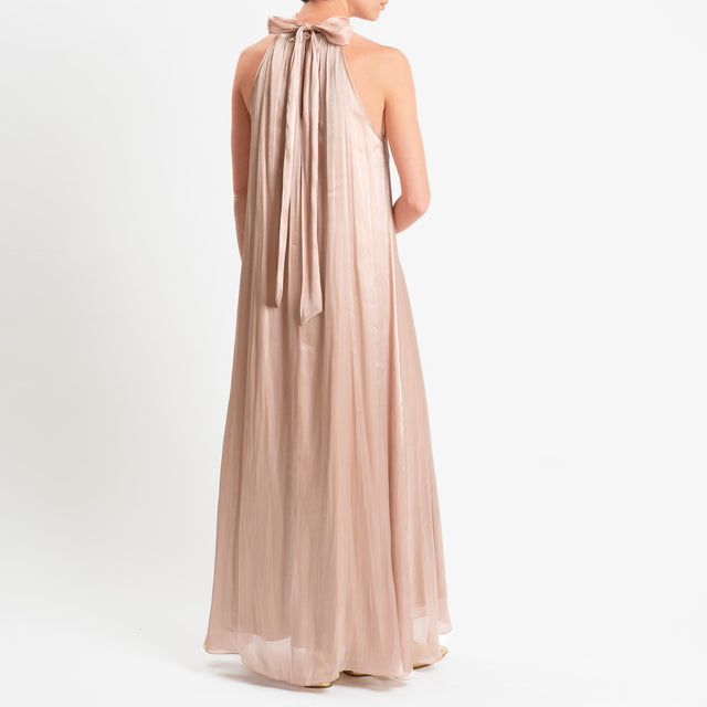 Souvenir-Abito in organza scollo americana - cipria