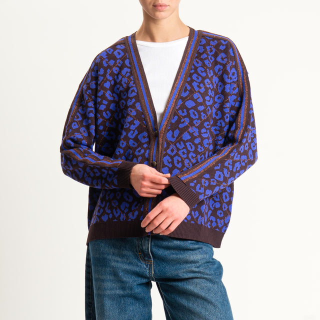 Souvenir-Cardigan fantasia con lurex - moro/viola