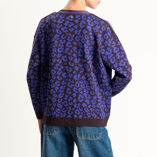 Souvenir-Cardigan fantasia con lurex - moro/viola