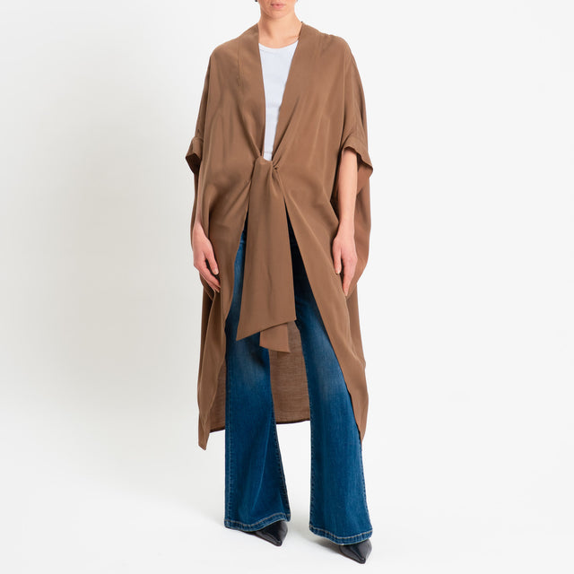 Souvenir-Kimono tessuto fluido modal - tabacco