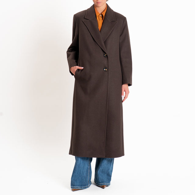 Souvenir-Cappotto due bottoni misto lana - cioccolato
