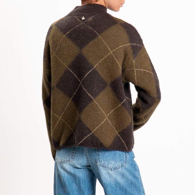 Souvenir-Maglia mohair rombi - moro/militare