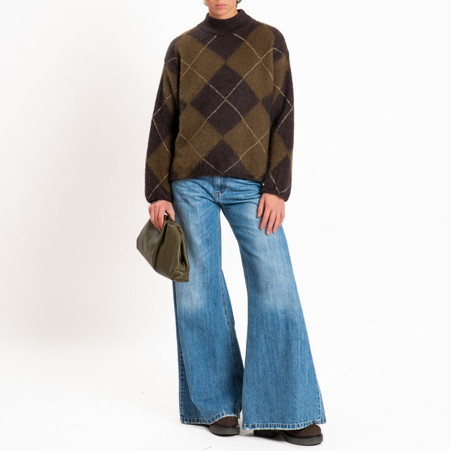 Souvenir-Maglia mohair rombi - moro/militare