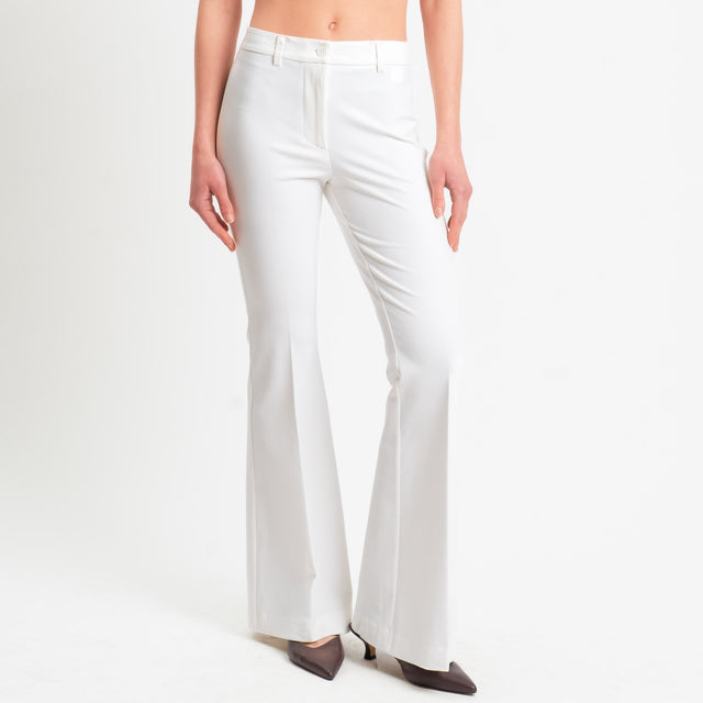 Vicolo-Pantalone bootcut punto milano - panna