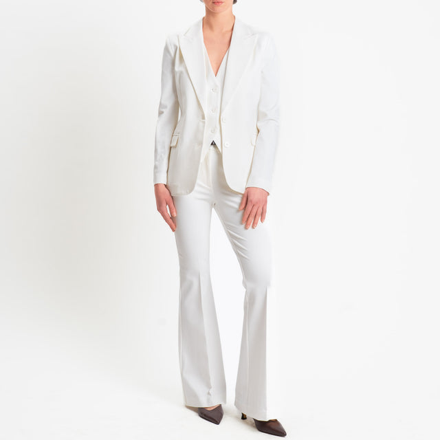 Vicolo-Pantalone bootcut punto milano - panna