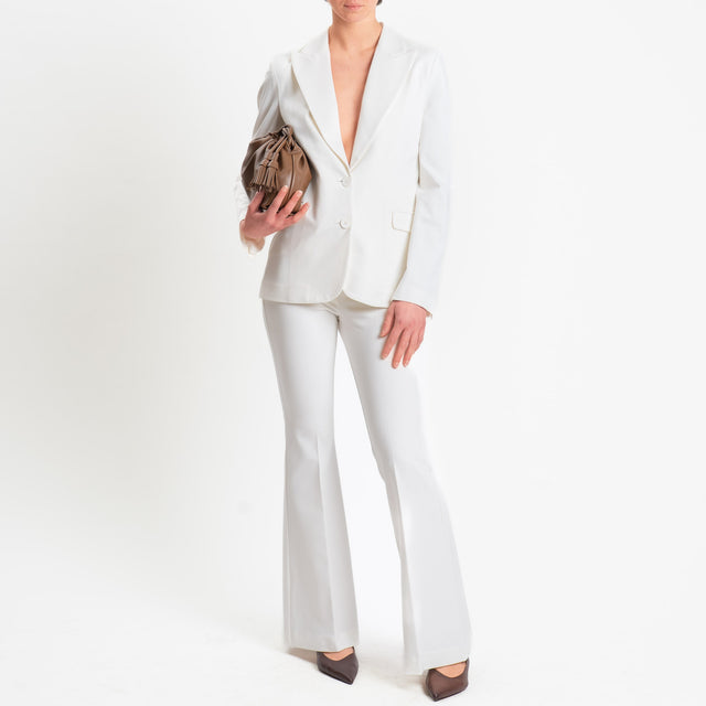 Vicolo-Pantalone bootcut punto milano - panna