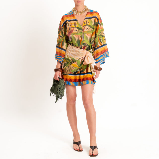 Tensione in-Chemisier mussola fantasia - sand/olive/peach