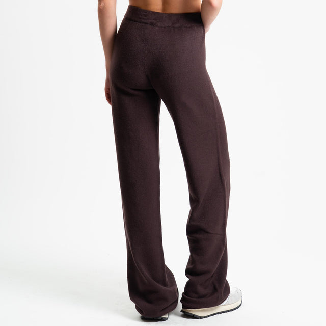 Tensione in-Completo maglia collo montato + pantalone - moro