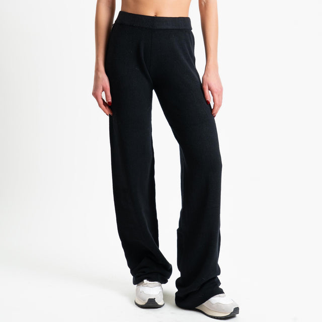 Tensione in-Completo maglia collo montato + pantalone - nero