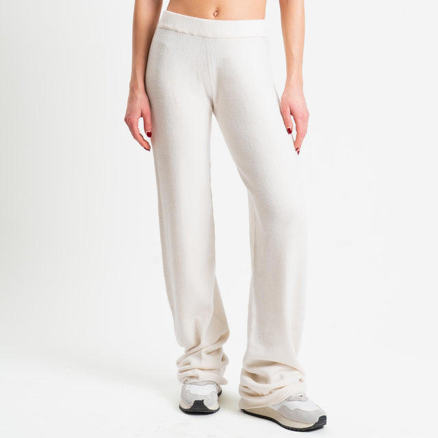 Tensione in-Completo maglia collo montato + pantalone - crema