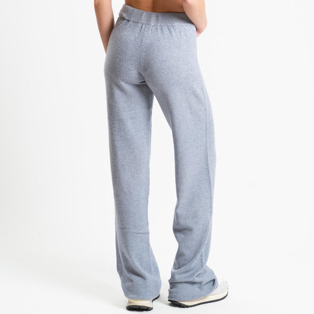 Tensione in-Completo maglia collo montato + pantalone - perla