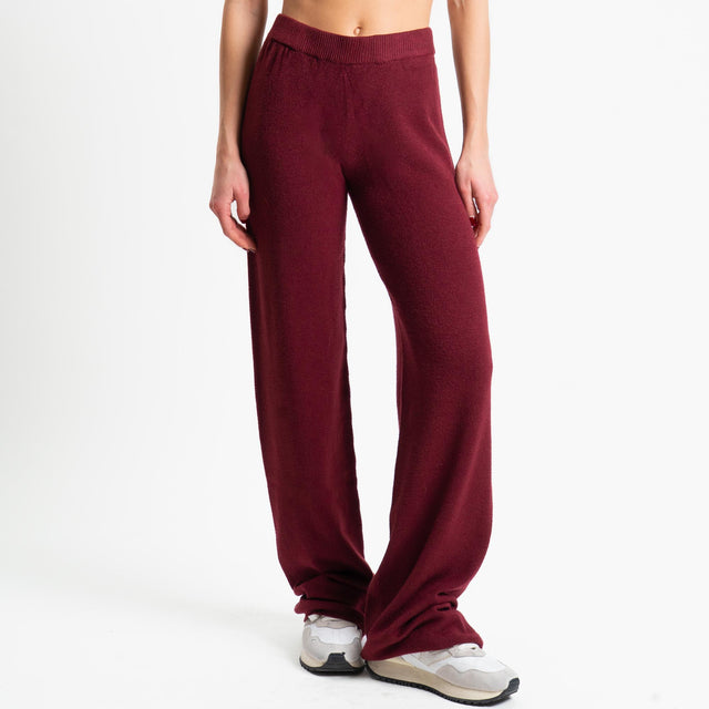 Tensione in-Completo maglia collo montato + pantalone - vino