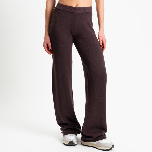 Tensione in-Completo maglia scollo barca + pantalone - moro