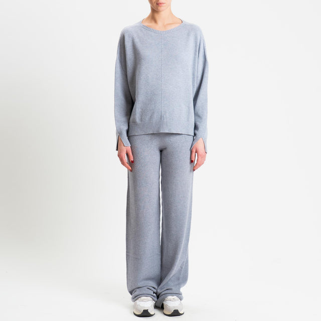 Tensione in-Completo maglia scollo barca + pantalone - perla