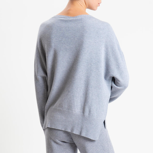 Tensione in-Completo maglia scollo barca + pantalone - perla