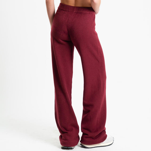 Tensione in-Completo maglia scollo barca + pantalone - vino