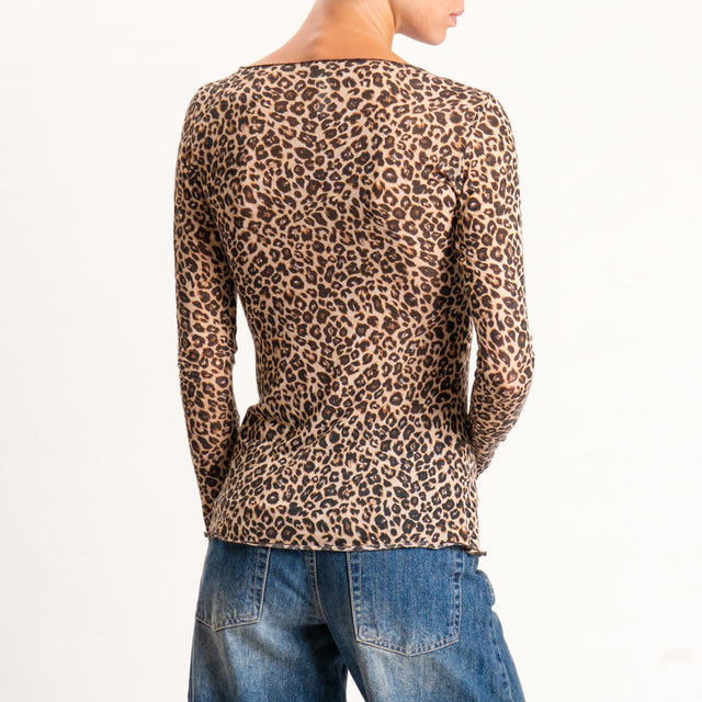 Tensione in-Maglia maculata misto cashmere - beige/nero