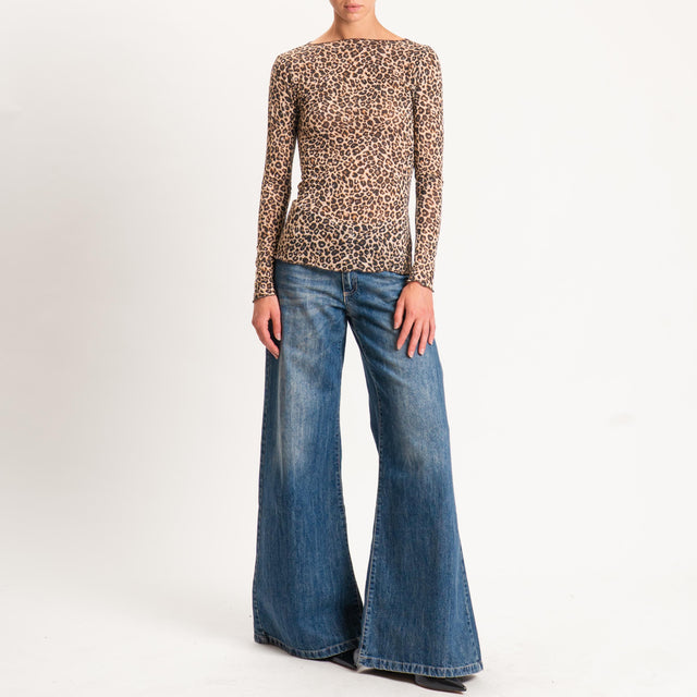 Tensione in-Maglia maculata misto cashmere - beige/nero