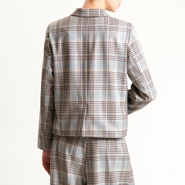 Tensione in- Giacca crop check - grigio/moro