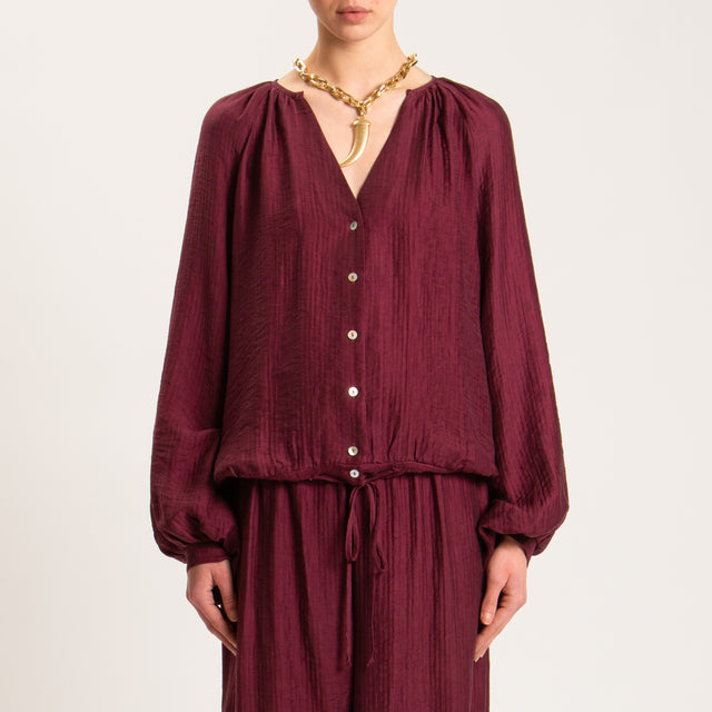 Tensione in-Camicia mussola goffrata - vino