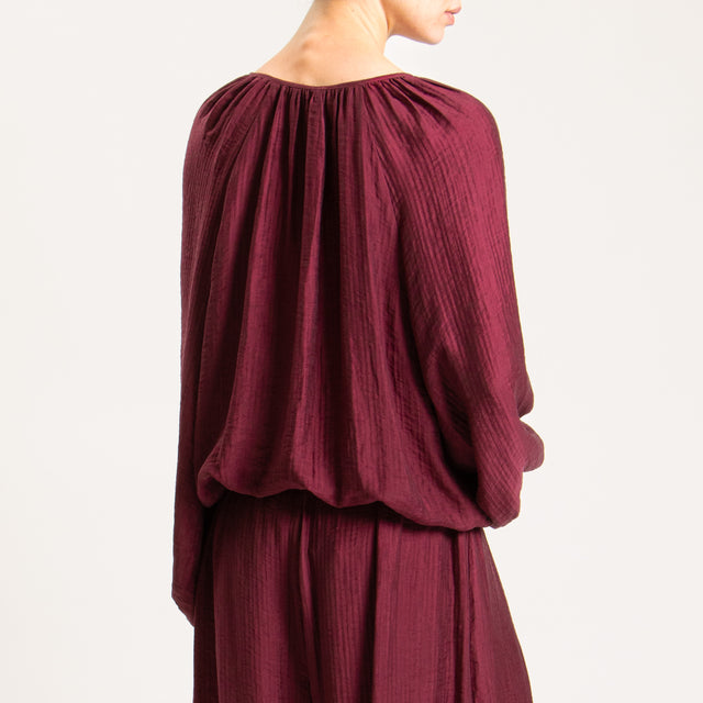 Tensione in-Camicia mussola goffrata - vino