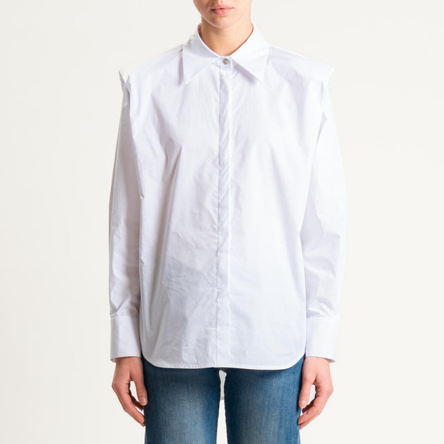 Tensione in-Camicia in cotone con spalline - bianco