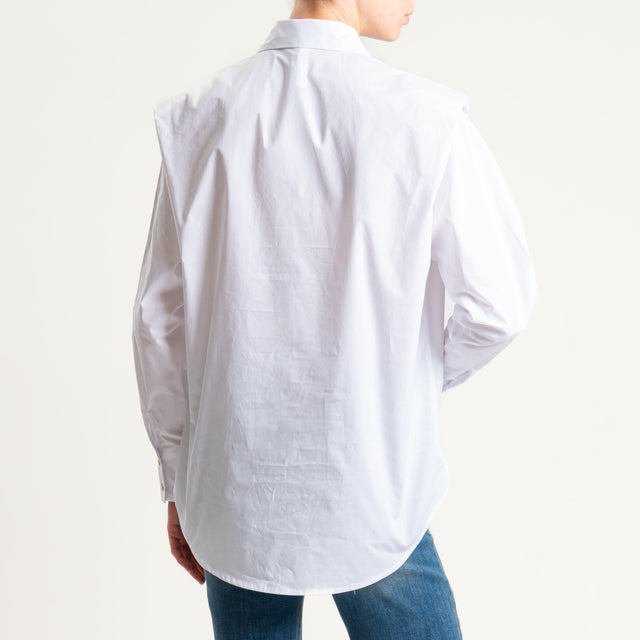 Tensione in-Camicia in cotone con spalline - bianco