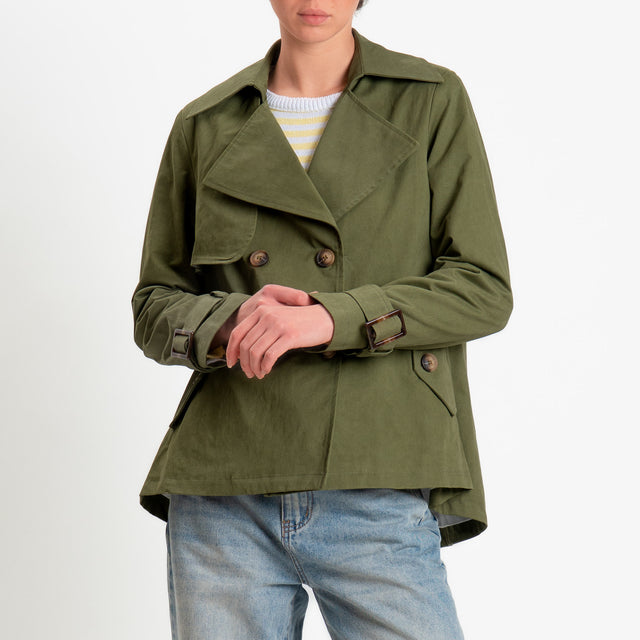 Tensione in-Trench corto doppiopetto - militare