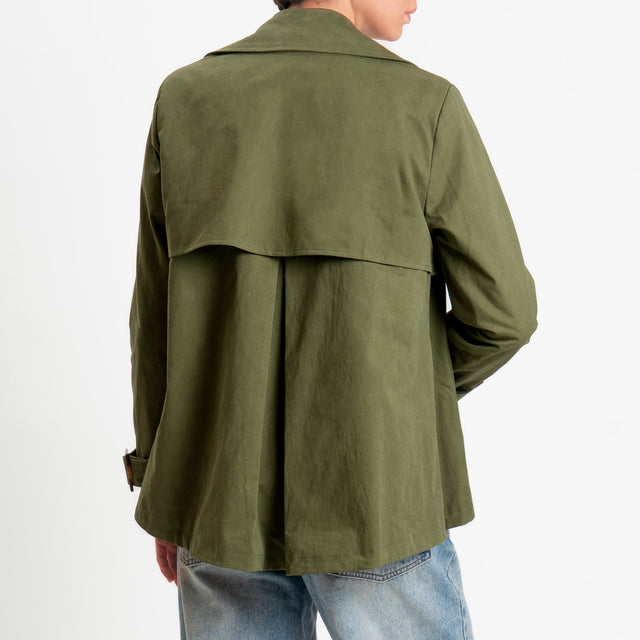 Tensione in-Trench corto doppiopetto - militare