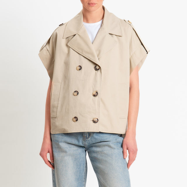Tensione in-Gilet over doppiopetto - beige