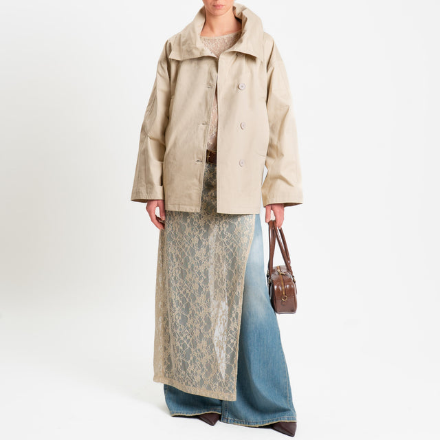 Tensione in-Trench con cintura - beige