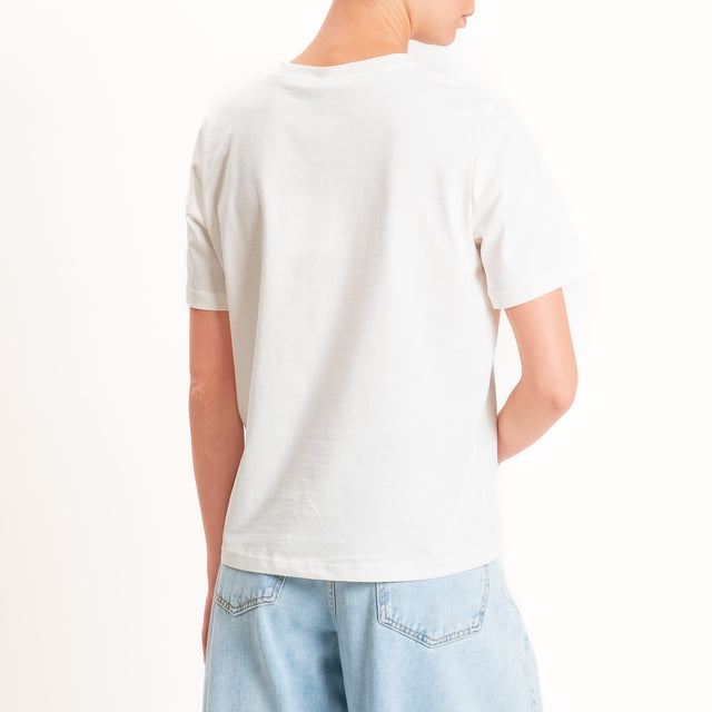 Tensione in-T-shirt taschino animalier - bianco