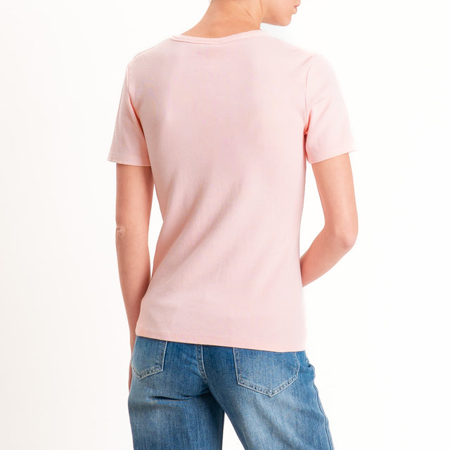 Tensione in-Chester a costine con bottoni - pink