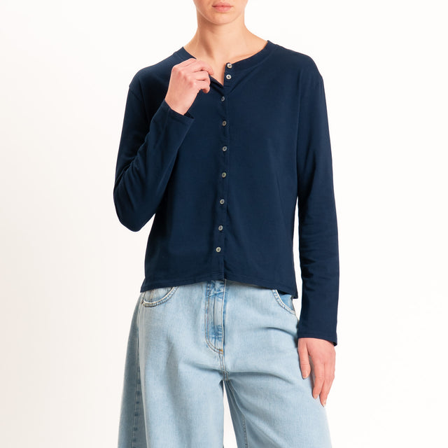 Tensione in-T-shirt rebecchina in jersey - blu