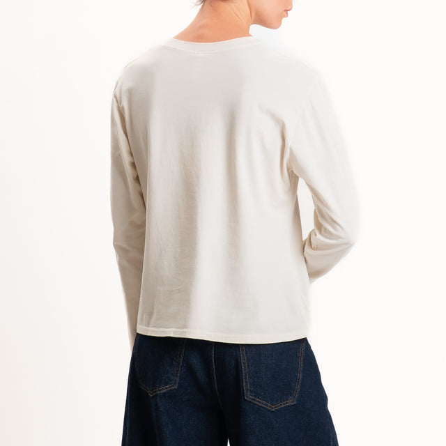 Tensione in-T-shirt rebecchina in jersey - burro