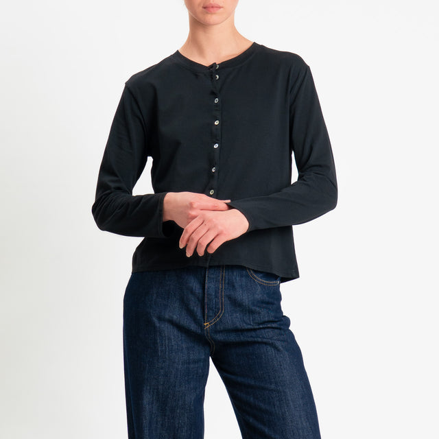 Tensione in-T-shirt rebecchina in jersey - nero