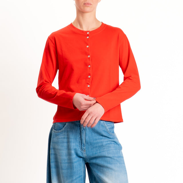Tensione in-T-shirt rebecchina in jersey - rosso